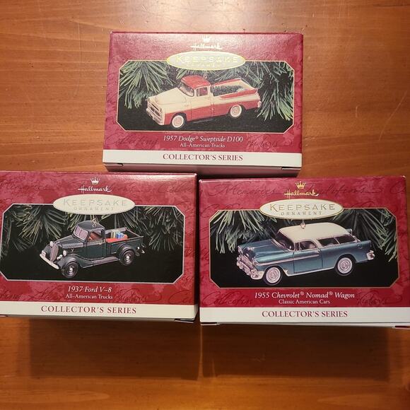 Car Collector Series Hallmark Keepsake Ornament Lot Dodge, Chevrolet Nomad, Ford - Picture 1 of 8